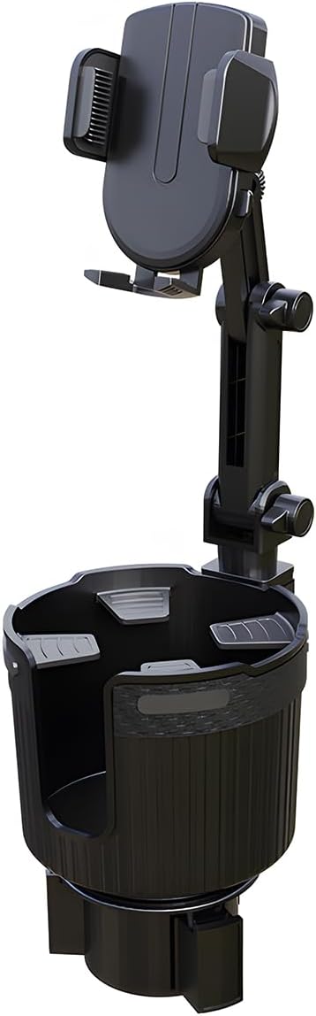 Car Cup Holder Phone Mount, 2 in 1 360° Rotation Long Arm Vehicle Cup Cell Phone Holder Expander with Adjustable Base, Automotive Drink Bottles Smartphones Stand, Universal Fit (Black) - Image 7