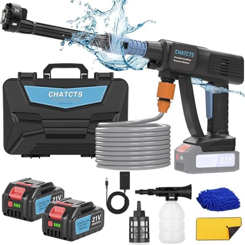 Portable Cordless Washer, Car Washer with 2 Batteries by Unknown