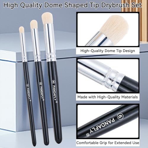 PANDAFLY Drybrush Set, 3 Sizes Hobby Detail Paint Brush Set - Image 2