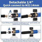 FENG PAI Pressure Washer Foam Cannon with Dual Connector Accessory & 7 Power Washer Sprayer Nozzles, Double Tip Attachment For Soap Cannon, 1/4" Quick Connect, 3600 PSI - Image 4