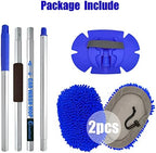 62" Car Wash Brush Mop Kit with Long Handle, 2 in 1 Chenille Microfiber Sponge Mitt Cleaning Detailing Duster for Washing Cars Truck SUV RV Caravans and Household(2 x Mop Head) (Blue) - Image 7