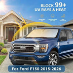 Windshield Sun Shade for Ford F150 2015-2024 2025 2026 Front Window Shade Custom Fit F-150 F150 F250 F350 F450 Accessories Sun Visor Foldable Shade Blocks UV Rays Summer Must Have Car Accessories - Image 2