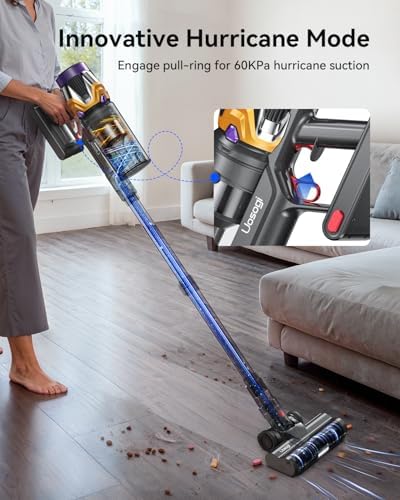 Cordless Vacuum Cleaner, Upgraded 55KPA 650W 70Mins Stick Vacuum with Hurricane Mode, Self-Standing, Touch Screen, 1.8L Dust Cup, Anti-tangle Wireless Vacumm, Vacuum Cleaners for Home/Pet Hair/Carpets - Image 4