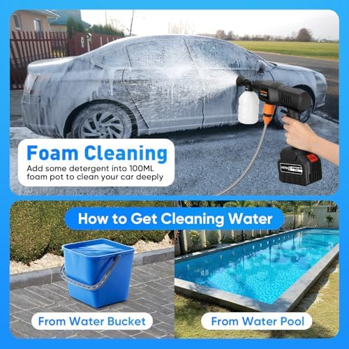 Portable Cordless Pressure Washer, 600PSI Brushless Handheld Wash Machine - Image 4