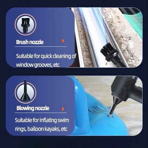 Handheld Car Vacuum Cleaner,Portable Small Cordless Air Duster,5000Pa Mini Rechargeable Dust Buster,4-in-1 High Power Hand Detail Blower Kit with Multi-Nozzles for Car, Home, Office, Pet - Image 4