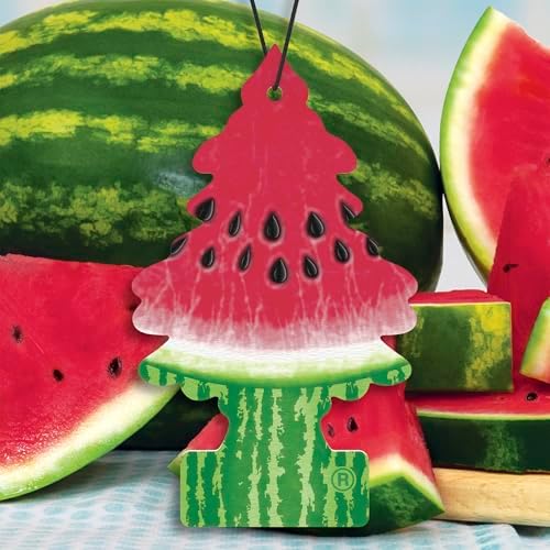 LITTLE TREES Car Air Freshener | Hanging Tree Provides Long Lasting Scent for Auto and Home | 24 Air Fresheners |Watermelon - Image 3