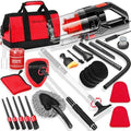 17PCS Car Cleaning Kit, Red Car Interior Detailing Kit with High Power Handheld Vacuum, Detailing Brush Set, Windshield Cleaner, Cleaning Gel, Complete Auto Accessories for Women Girls Gift by Viewsun