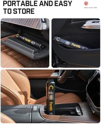 Fanttik V8 Mate Upgraded Cordless Car Vacuum, Portable Mini Vacuum with 13000pa Suction Power, 2 Suction Modes, Type-C Charge, Handheld Vacuum for Car, Small Tasks, Keyboards, Office Desk (Black) - Image 4