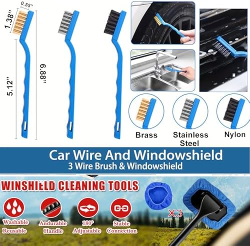 26pcs Car Detailing Brush Set, Car Detailing Kit, Car Detailing Brushes, Car Cleaning Kit, Car Windshield Cleaning Tool, Professional Car Care Kit - Car Wash Brush Kit for Interior Exterior Wheels - Image 6
