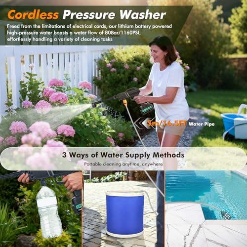 Cordless Portable Washer, 100Bar Handheld Washer, Battery Operated Washer - Image 6