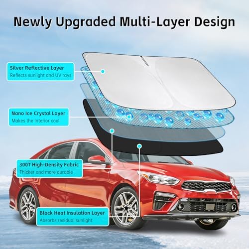 Windshield Sun Shade for Kia Forte 2014-2026 Sunshade - Image 3