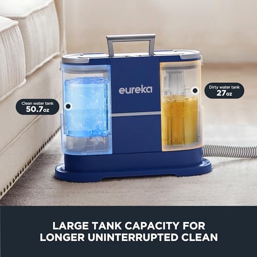 EUREKA Portable Carpet and Upholstery Cleaner, Spot Cleaner for Pets, Stain Remover for Carpet, Area Rugs, Upholstery, Coaches and Car, 50.7oz Large Water Tank, NEY100 with Cleaning Formula, Blue - Image 3