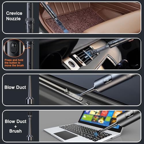 Cordless Car Vacuum Cleaner 14000Pa, Handheld Vacuum Portable Dust Buster Vacuum Small Vacuum Cleaner for Vehicle,Pet,Home, LED Display & Lightweight & Low Noise & Rechargeable - Image 5