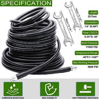 WEST BAY Sewer Jetter Kit 25 FT for Pressure Washer, 5800 PSI Drain Cleaner Hose 1/4 Inch NPT Corner Rotating and Button Nose Sewer Jetting Nozzle Spanner WatertightTape Pearl Corsage Pin - Image 2