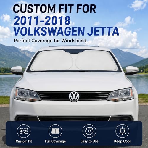 Custom Fit Windshield Sun Shade for Volkswagen VW Jetta 2011-2018 - Image 2