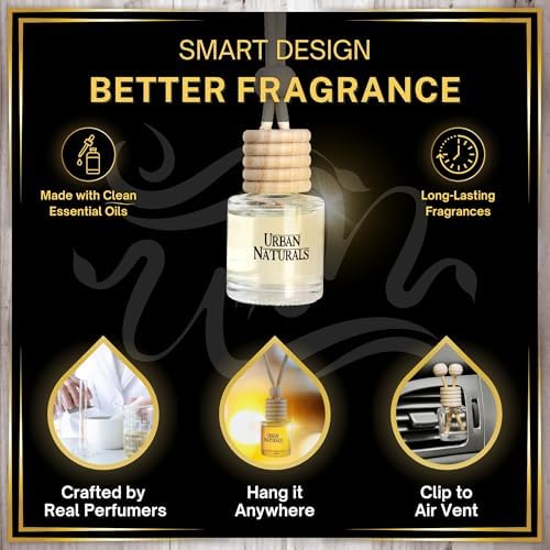 Urban Naturals Greed Car Air Freshener for Men | Aventos Cologne Inspired Fragrances | Hanging Automotive Diffuser with Vent Clip | Strong Car Freshners | Creed Scent | Made in USA (1 Pack) - Image 5