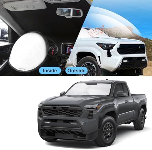 TINGLU Sun Shade for Toyota Tacoma 2016-2024 2025 2026 Accessories Windshield Sun Shade Window Shade UV Rays Protection Sun Visor Cover with Steering Wheel Sunshade Storage Bag - Image 6