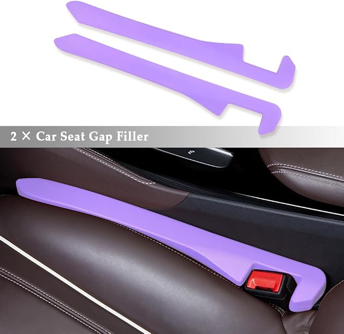 IHOTDER 2PCS Car Seat Gap Filler,Super Flexible Car Side Seat Gap Filler CCar interior Accessories,Universal Car Organizer Between Seats for Tightly Filling Seat Gaps (Purple/2PCS)… - Image 3