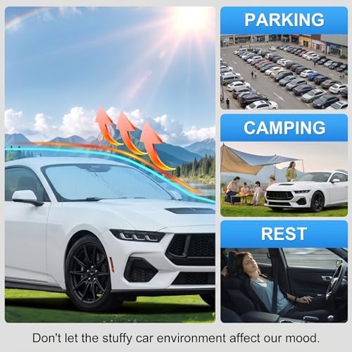 Custom Fit Windshield Sun Shade for Ford Mustang 2015-2026 - Image 6