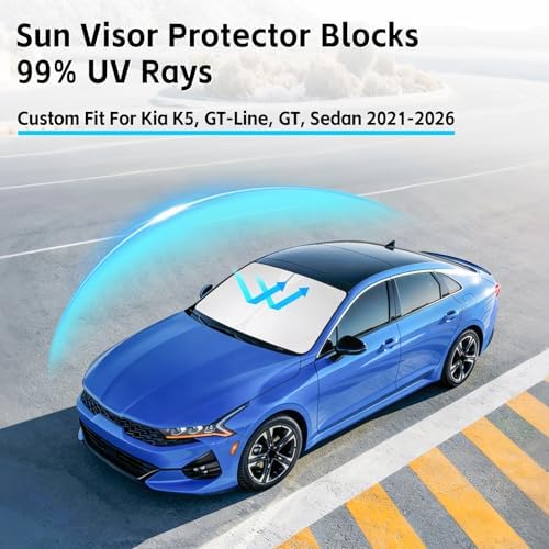 Windshield Sun Shade for Kia K5 2021-2026 Sunshade - Image 2