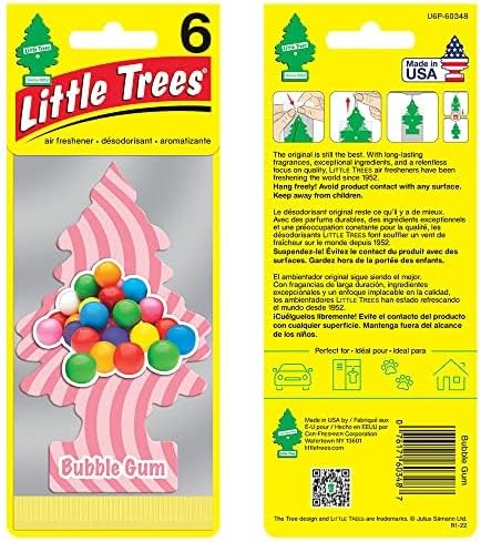 LITTLE TREES Car Air Freshener | Hanging Tree Provides Long Lasting Scent for Auto and Home | 24 Air Fresheners |Bubble Gum - Image 2