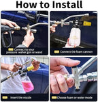 FENG PAI Pressure Washer Foam Cannon Gun Kit with Dual Connector Accessory, Car Wash Foam Gun for Car Washing and Cleaning, 1/4" Quick Connect with 7pcs Nozzles, Dual Adjustable Snow Foam Lance - Image 5