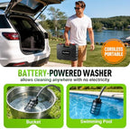 Cordless Portable Washer, 1100 PSI Handheld Washer Battery Operated Pressure Washer, 6-in-1 Nozzle Lightweight Car Washer, Cleaner with Elastic Hose, Cleaning Tool for Home Outdoor Patio Garden - Image 6