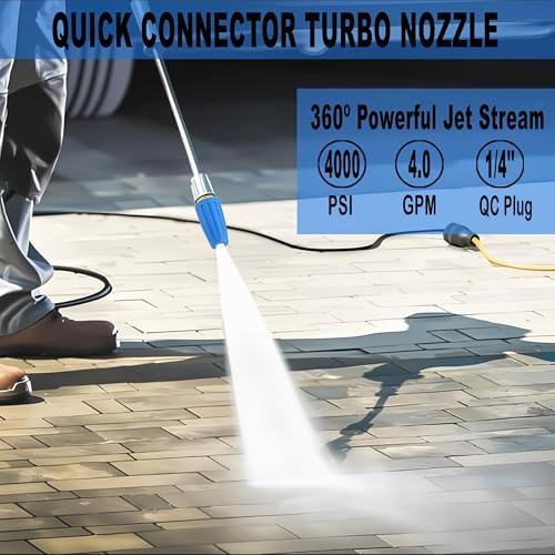 Selkie Turbo Nozzle for Pressure Washer, 4000 PSI Rotating Turbo Nozzle 1/4" Quick Connect, 7 Pieces Spray Nozzle Tips & Nozzle Holder, Multiple Degrees Washing, Additional 1.1 mm Orifice Nozzle - Image 3