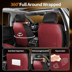 Fit Gladiator Car Seat Covers Compatible with Jeep Gladiator 2020-2024 2025 2026.Full Coverage Waterproof Leather,All-Weather Seat Cushion Protector-Easy Installation(Full Set,Red) - Image 2