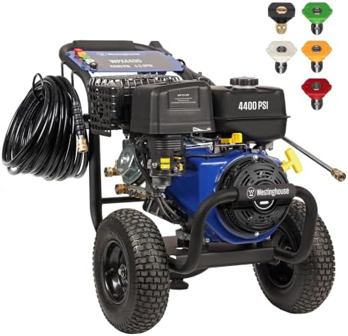 Westinghouse WPX4400 Gas Pressure Washer, 4400 PSI and 4.2 GPM, Spray Gun and Wand, 5 Nozzle Set, for Cars/Fences/Driveways/Homes/Patios/Furniture by Unknown