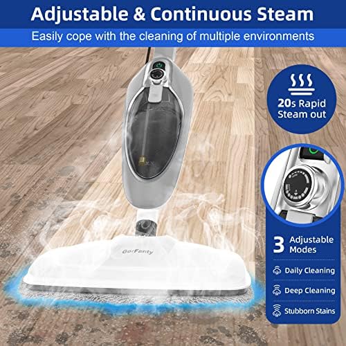 Steam Mop - 10-in-1 MultiPurpose Handheld Steam Cleaner Detachable Floor Steamer for Hardwood/Tile/Laminate Floors Carpet with 11 Accessories for Whole Home Use. - Image 5