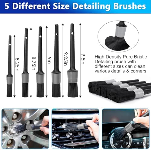 THINKWORK Car Wash Detailing Kit with 62'' Car Wash Mop & Detailing Brushes - Image 6
