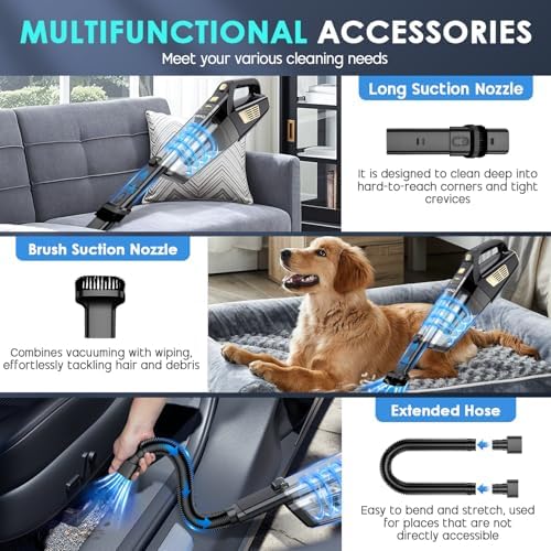 CKIKH Handheld Vacuum Cordless, 15000PA Hand Held Car Vacuum Cleaner - Image 3