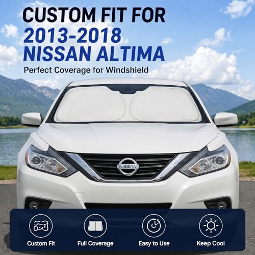 Custom Fit Windshield Sun Shade for Nissan Altima 2013-2018 - Image 2