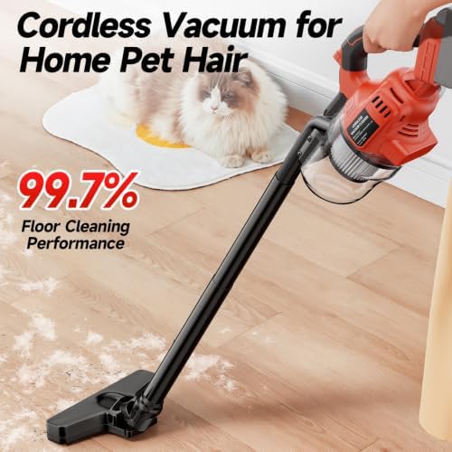 Cordless Vacuum Compatible with Milwaukee M18 Battery, Handheld Vacuum Cleaner for Home Pet Hair Car, 5-in-1 Portable Shop Vac with 2 Washable HEPA Filter, 4 Multi Nozzle (Battery Not Includ) - Image 5