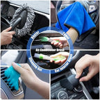 Car Cleaning Kit, Car Vacuum Interior Detailing Cleaner Kit with High Power Handheld Vacuum, Brush Set, Windshield Tool, Duster, Towels, Complete Car Care Tools for Women (Blue) - Image 5