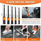 Car Cleaning Kit 19Pcs, Car Interior Detailing Kit with 12000PA High Power Handheld 12V Corded Vacuum, Detailing Brush Set, Cleaning Gel, Complete Car Vacuum Cleaner with Storage Bag for Men & Women - Image 3