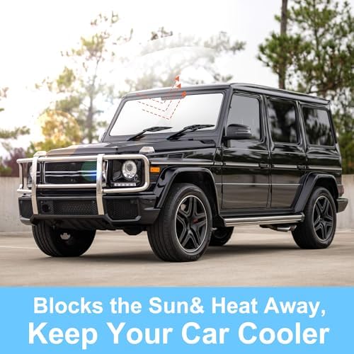 TINGLU Sun Shade for Mercedes Benz G W463 G550 G55 G63 G65 1990-2018(Not for 2019-2021 Mercedes Benz G Class) Accessories Windshield Sun Shade Window Shade UV Rays Protection Sun Visor Cover - Image 5