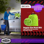 AIDEA Car Wash Mitt Microfiber, 4PK,Car Wash Brush, Green 8''X12'' - Image 2
