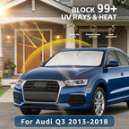 Windshield Sun Shade for Audi Q3 2013-2018 Sunshade Front Window Shade Custom Fit Q3 Accessories Sun Visor Foldable Shade Blocks UV Rays Accessories - Image 2