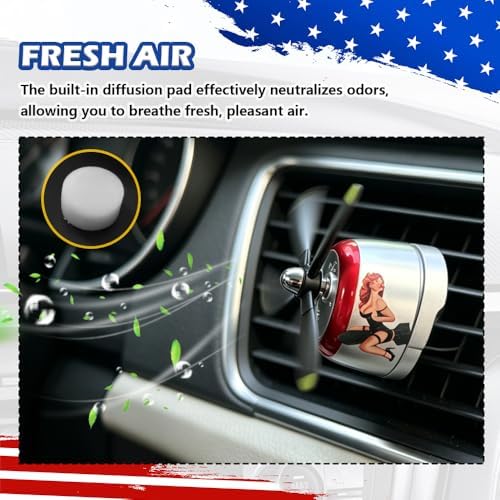 2026 Varga Girl P-47 Car Air Freshener,Varga Girl P-47 Fighter Car Vent Clips with Spinning Propeller for Reducing Odors,Universal Air Vent Decorations for Cars as Gift for Men & Pilots - Image 4