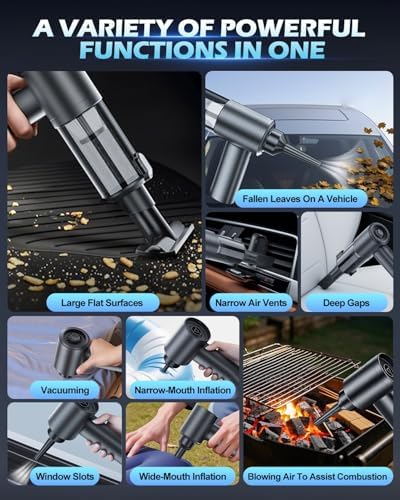 2026 Upgraded Handheld Car Vacuum, Cordless Car Vacuum Cleaner with 15000Pa Strong Suction, Brushless Motor & Filter, 7-in-1 Cleaning Kit, Type-C Charging for Home Office Car Pet (Black) - Image 2