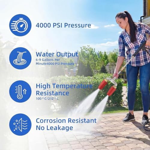 Dual Turbo Nozzle for Pressure Washer, 4000 PSI 1/4" Quick Connect (Red) - Image 4