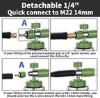 FENG PAI Pressure Washer Foam Cannon Dual-connector Accessory, 7 Power Washer Sprayer Nozzle, 1/4" Quick Connect Double Tip Attachment For Soap Cannon - Image 4