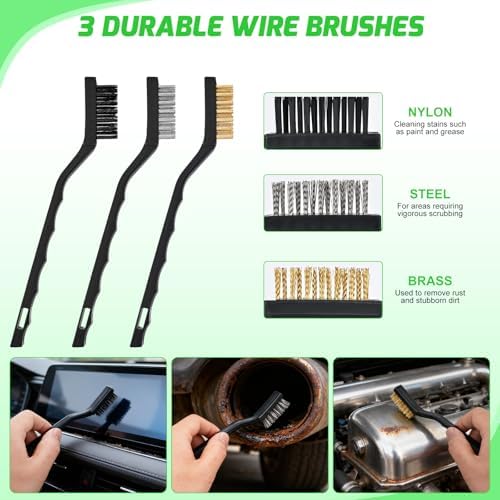 Nilight 27PCS Car Detailing Kit for Interior Exterior Car Care, Green - Image 3
