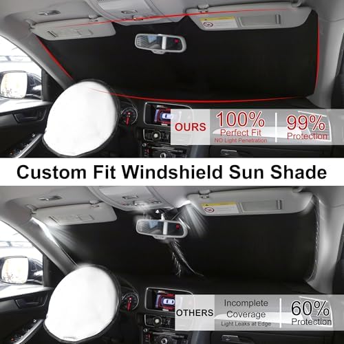 TINGLU Sun Shade for Nissan Kicks 2025 2026 Accessories Windshield Sun Shade Window Shade UV Rays Protection Sun Visor Cover with Steering Wheel Sunshade Storage Bag - Image 4