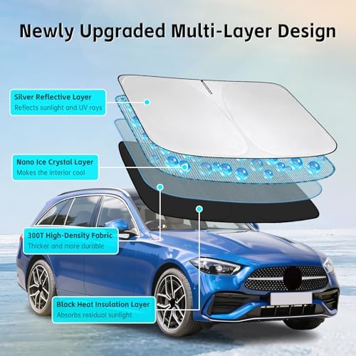 Windshield Sun Shade for Mercedes Benz C-Class C250 C300 C400 2008-2026 - Image 3