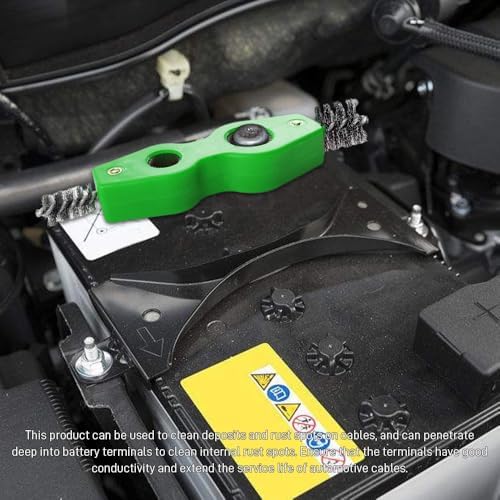 4 in 1 Car Battery Cleaning Brush, Battery Terminal Cleaner, Anti-Rust Auto Battery Cleaner with Steel Wire, Car Accessories Vehicle Machine Parts Clean Tools for Most Vehicles (Green) - Image 7