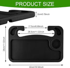 Car Steering Wheel Desk, Portable Car Tray, Durable Multi-Functional Travel Workstation with Cup Holder, Car Essentials Portable Laptop Tray & Eating Table for Most Vehicles Road Trip (Black) - Image 2