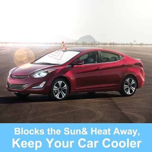 TINGLU Sun Shade for Hyundai Elantra 2011-2016 Accessories Windshield Sun Shade Window Shade UV Rays Protection Sun Visor Cover with Steering Wheel Sunshade Storage Bag - Image 5